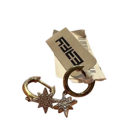 EFFY ENY 14K Goldplated SS & 0.09 TCW Diamond North Star Drop Earrings NWT - Picture 5 of 10